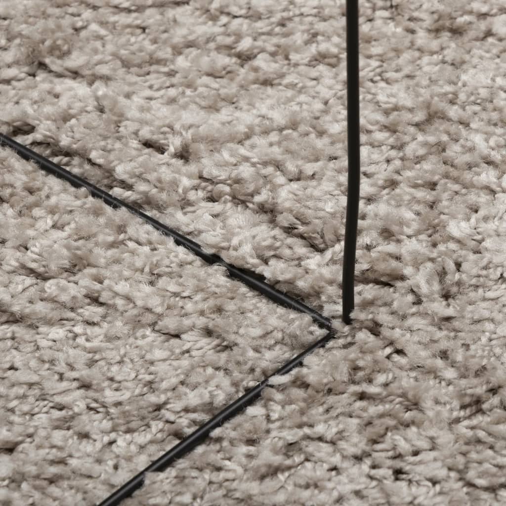 vidaXL Shaggy koberec PAMPLONA, vysoký vlas, moderný, béžový Ø 80 cm