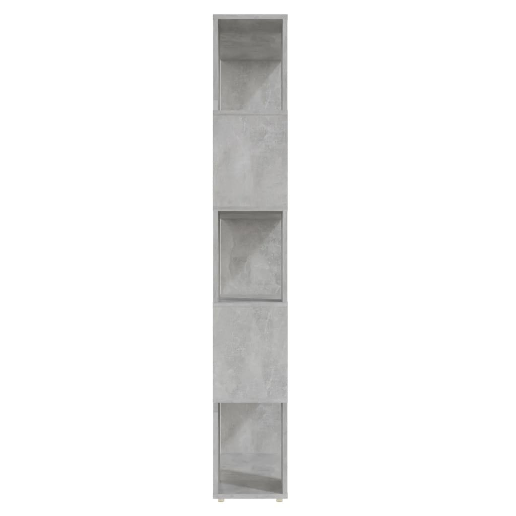 vidaXL Knižnica/deliaca stena betónová sivá 80x24x155 cm drevotrieska