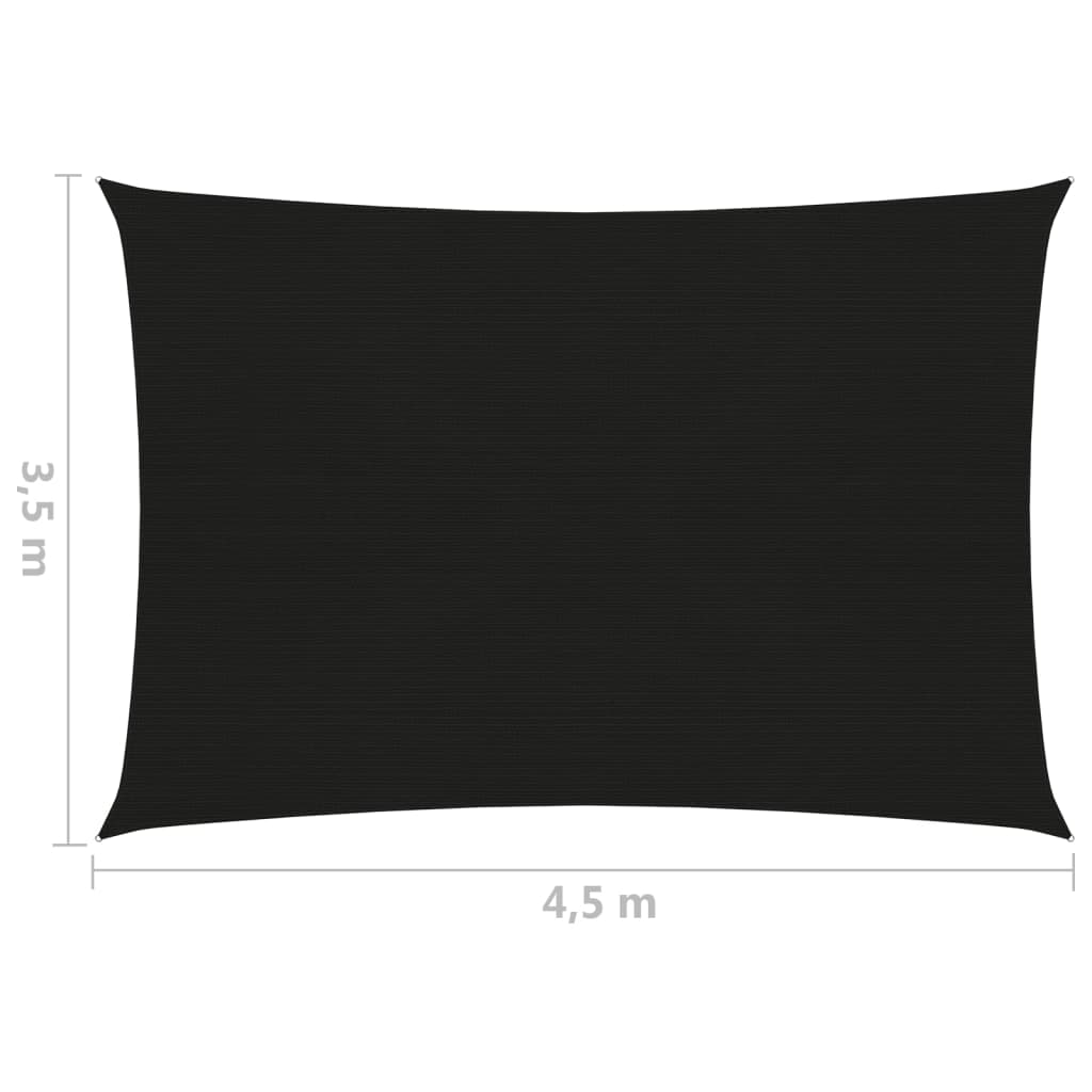 vidaXL Tieniaca plachta 160 g/m² čierna 3,5x4,5 m HDPE