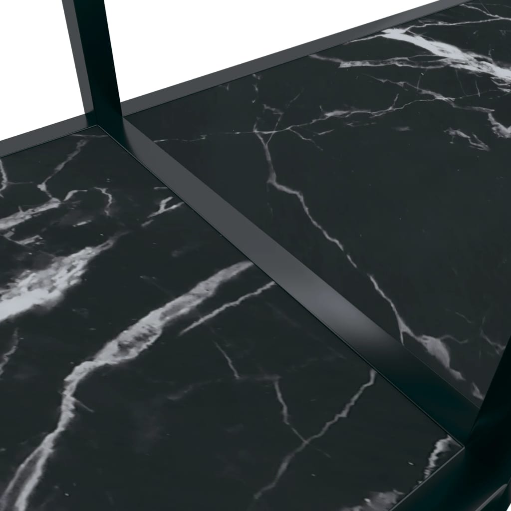 vidaXL Konzolový stolík čierny 180x35x75,5 cm tvrdené sklo