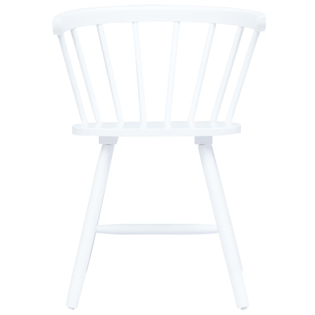 vidaXL Jedálenské stoličky 2 ks biele masívne kaučukové drevo