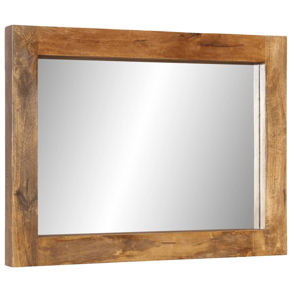 vidaXL Zrkadlo 70x50 cm masívne mangovníkové drevo a sklo