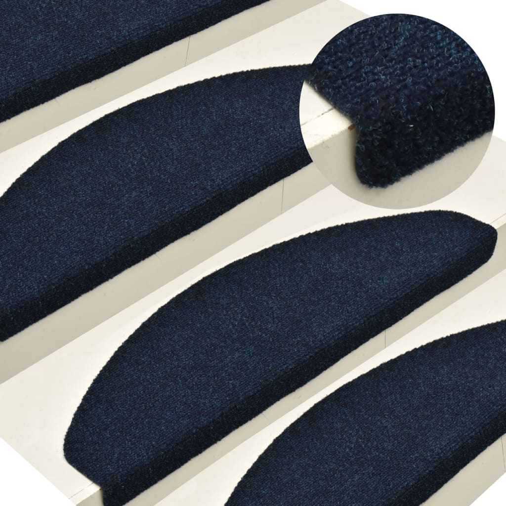 vidaXL Samolepiace nášľapy na schody 15 ks námornícke modré 65x21x4 cm vpichovaná textília