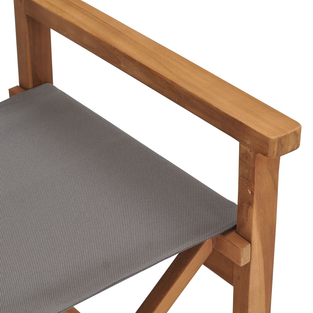 vidaXL Režisérske stoličky 2 ks teakový masív sivé