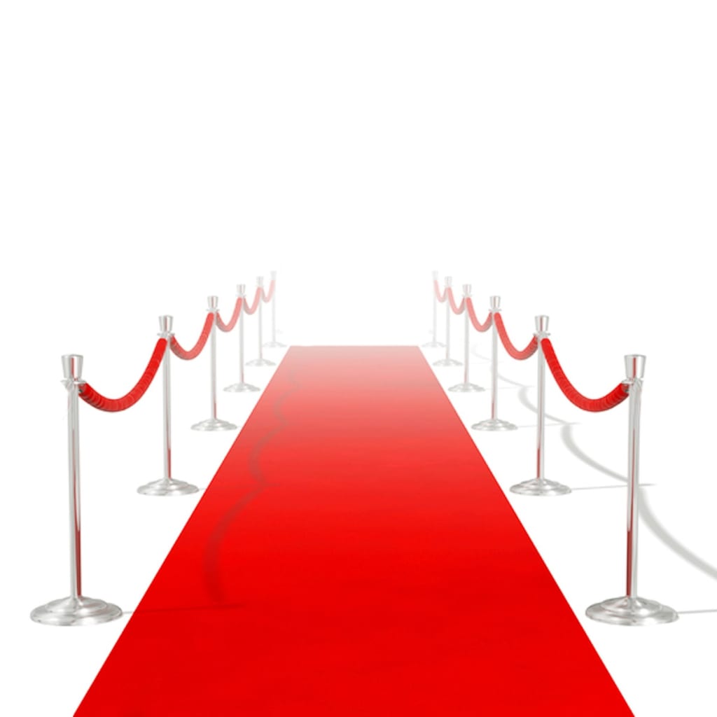 Červený koberec vidaXL - 1 x 20 m, extra ťažký 400 g/m2
