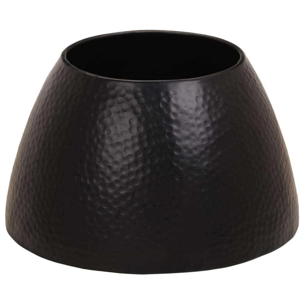 vidaXL Konferenčný stolík tepaný hliník Ø 50x30 cm čierny