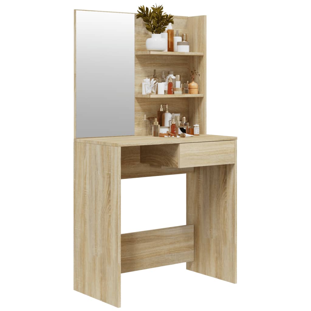 vidaXL Toaletný stolík so zrkadlom dub sonoma 74,5x40x141 cm