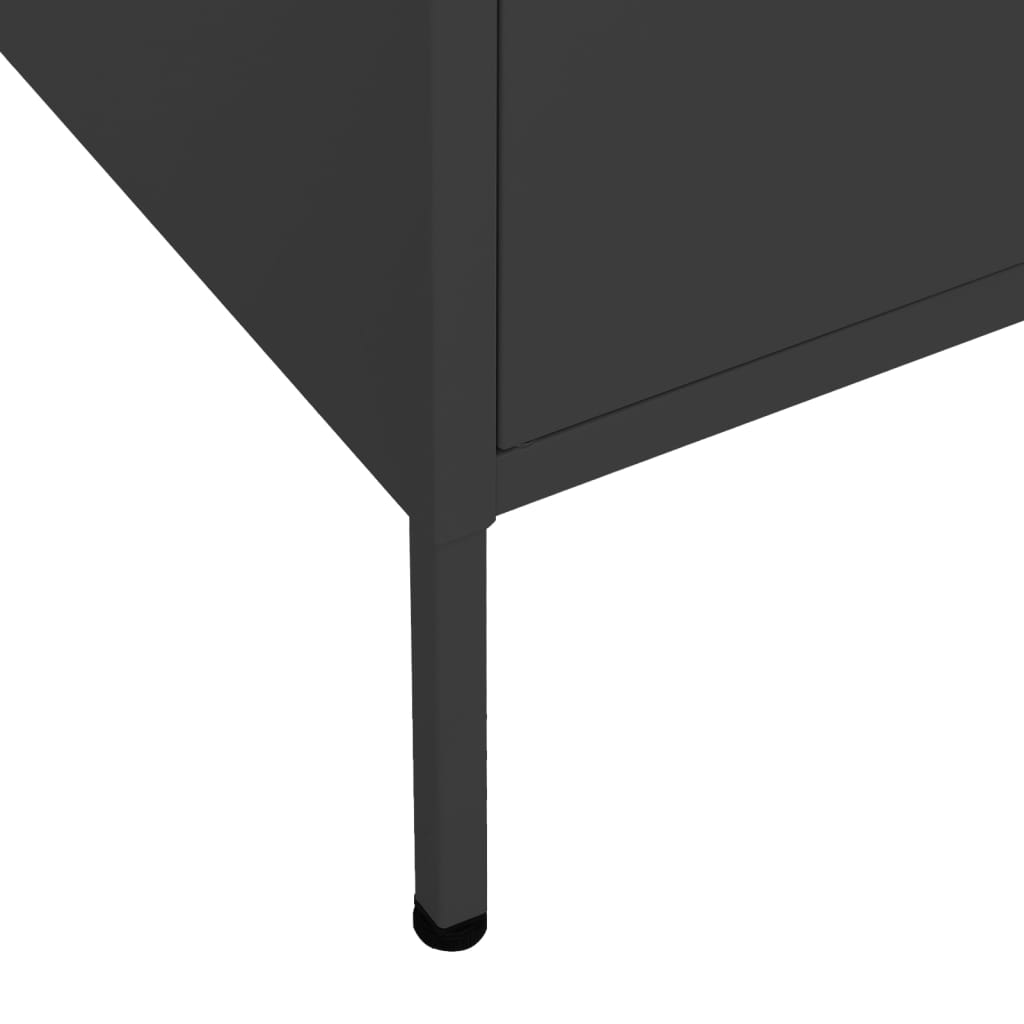 vidaXL Úložná skrinka čierna 80x35x101,5 cm oceľ