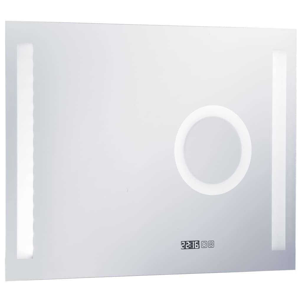 vidaXL Kúpeľňové nástenné zrkadlo s LED a dotykovým senzorom 80x60 cm