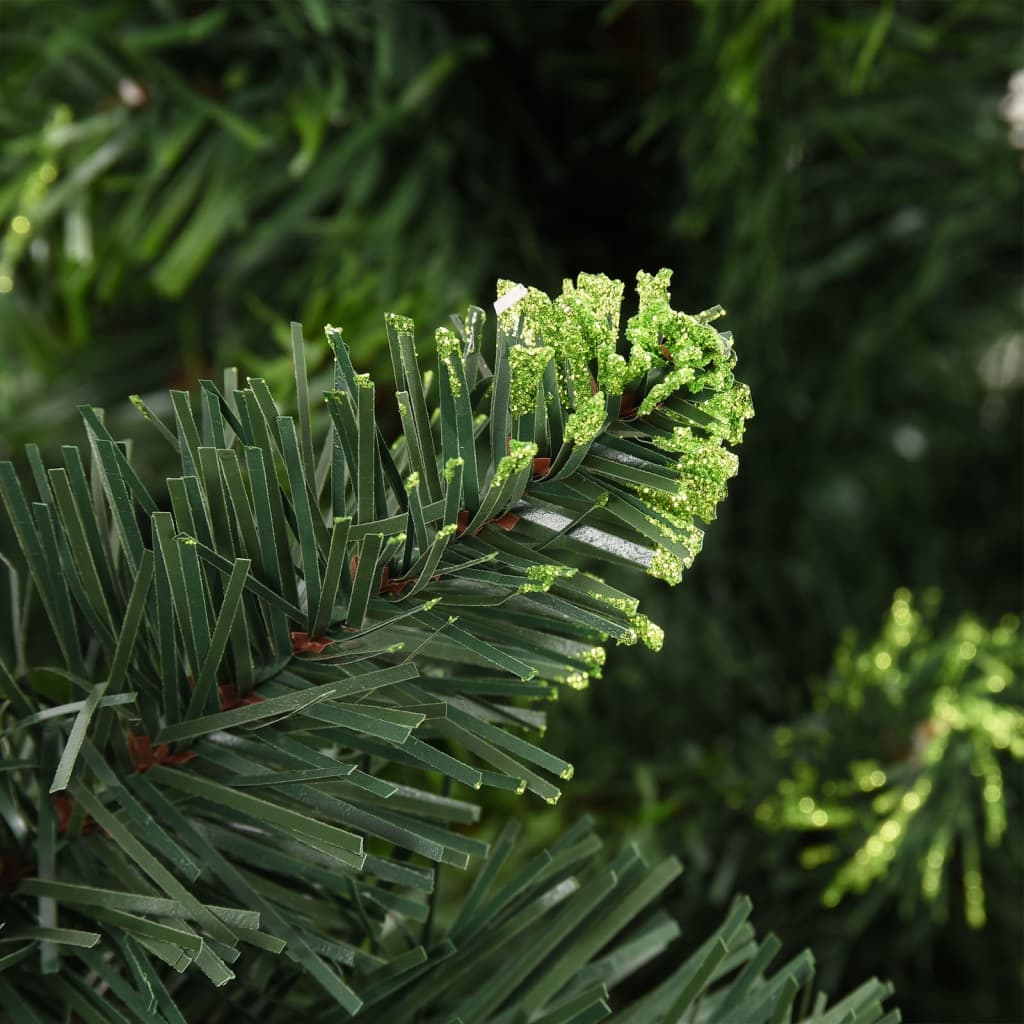 vidaXL Osvetlený umelý vianočný stromček s guľami, zelený 180 cm