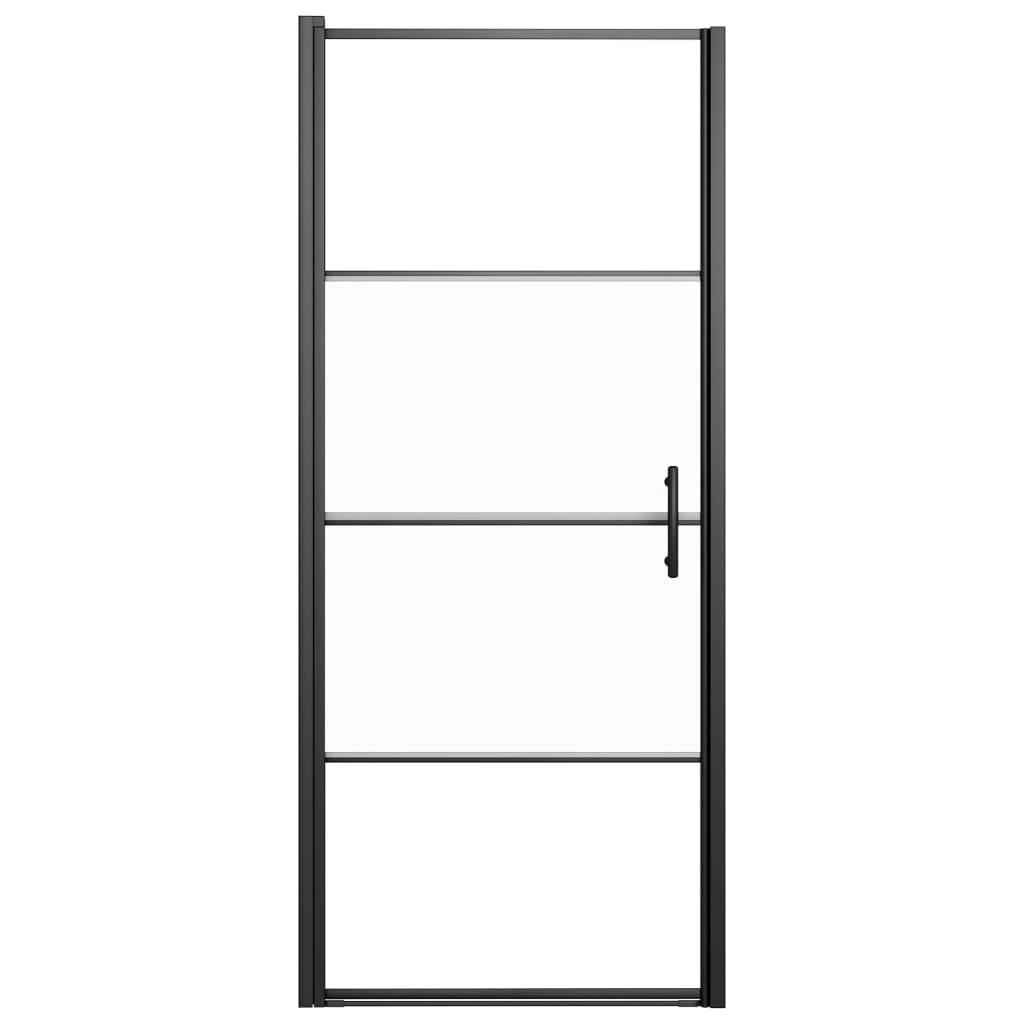 vidaXL Sprchové dvere 81x195 cm polopriehľadné tvrdené sklo čierne
