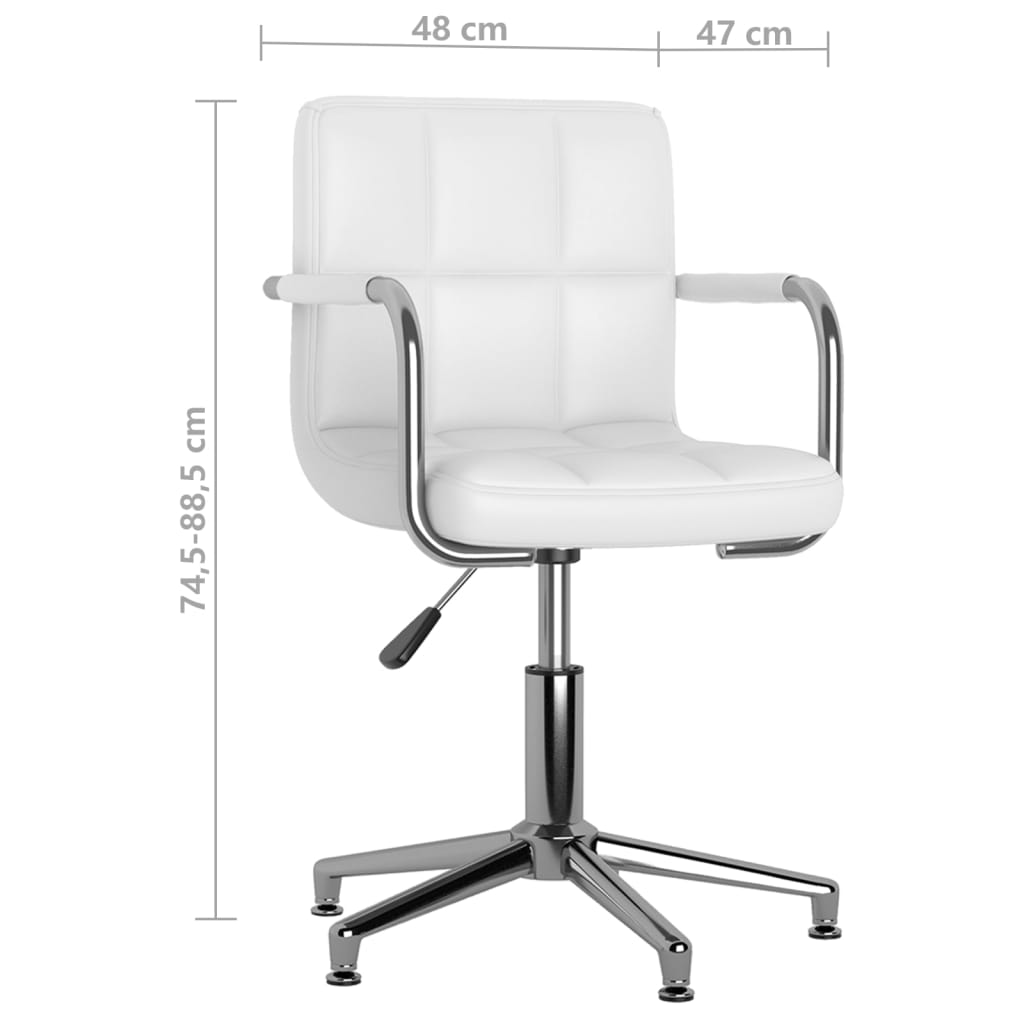 vidaXL Otočná kancelárska stolička biela umelá koža