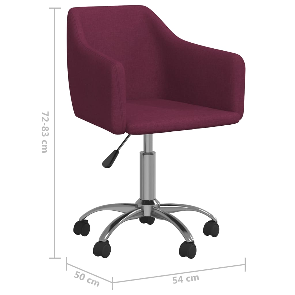 vidaXL Otočné jedálenské stoličky 2 ks fialové látkové