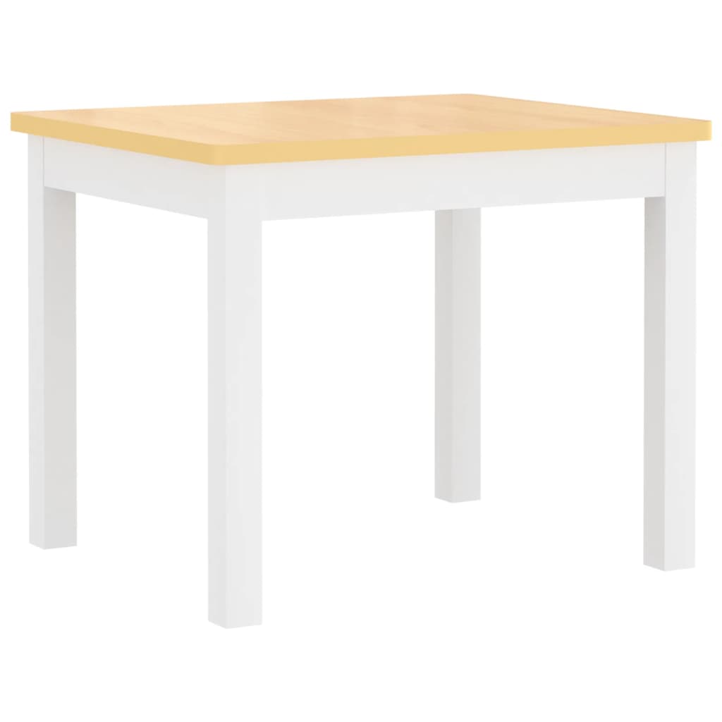 vidaXL 3-dielna súprava detského stola a stoličiek biela a béžová MDF