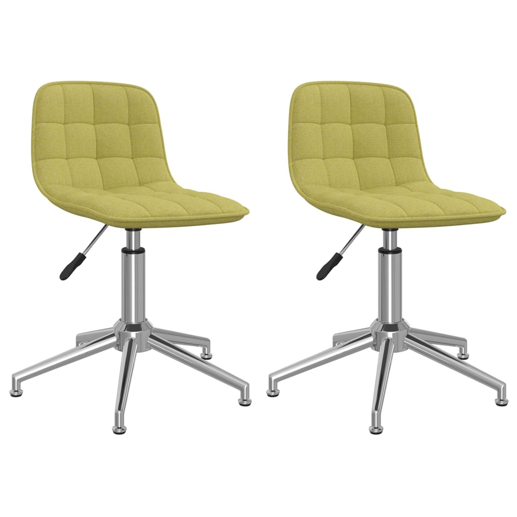 vidaXL Otočné jedálenské stoličky 2 ks zelené látkové
