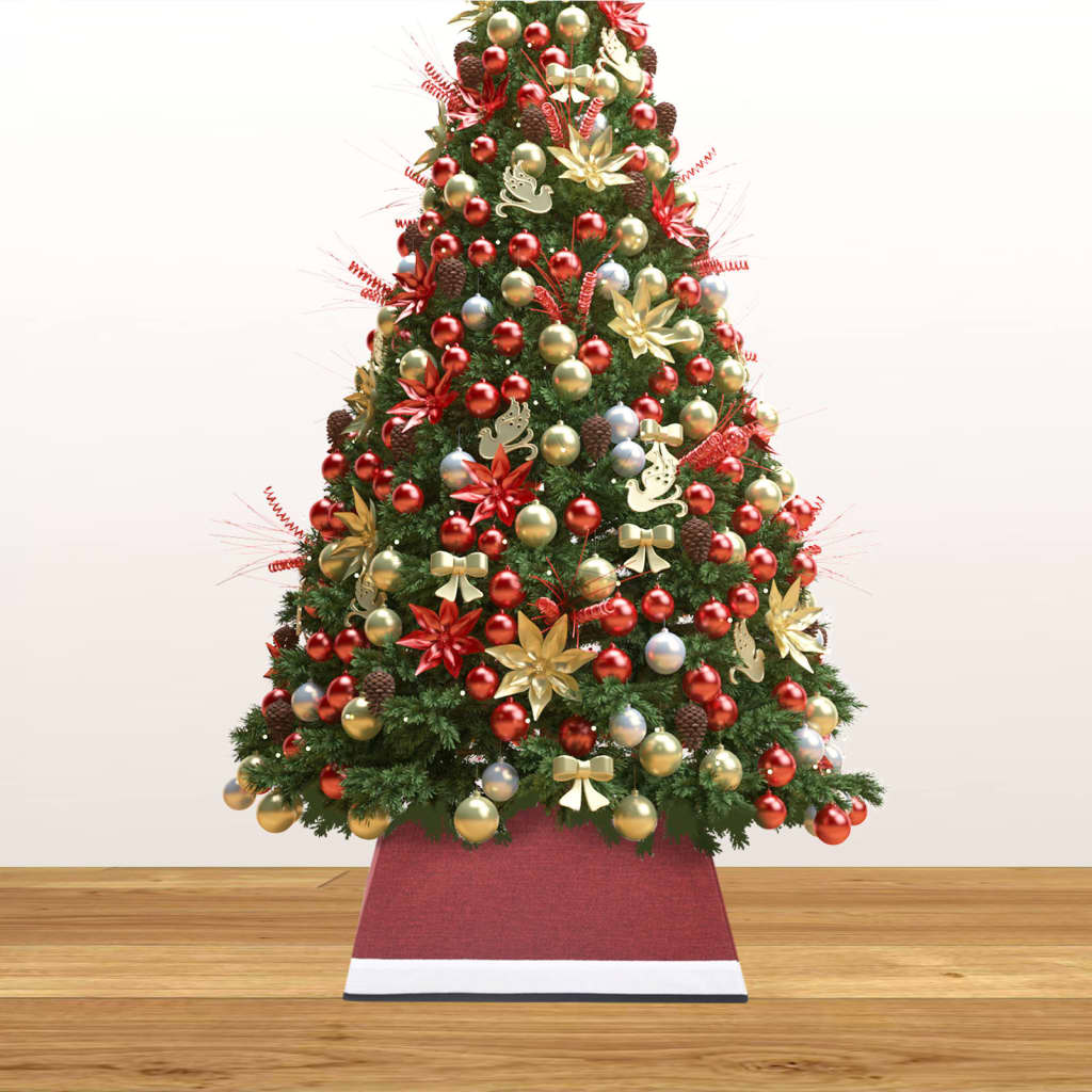 vidaXL Spodný kryt na vianočný stromček červeno-biely 48x48x25 cm
