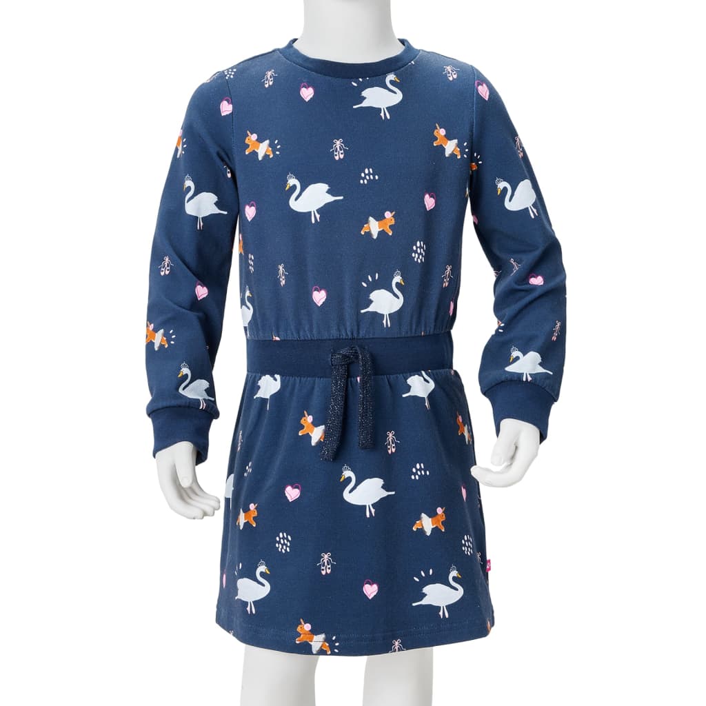 Detské šaty s dlhým rukávom námornícke modré 92