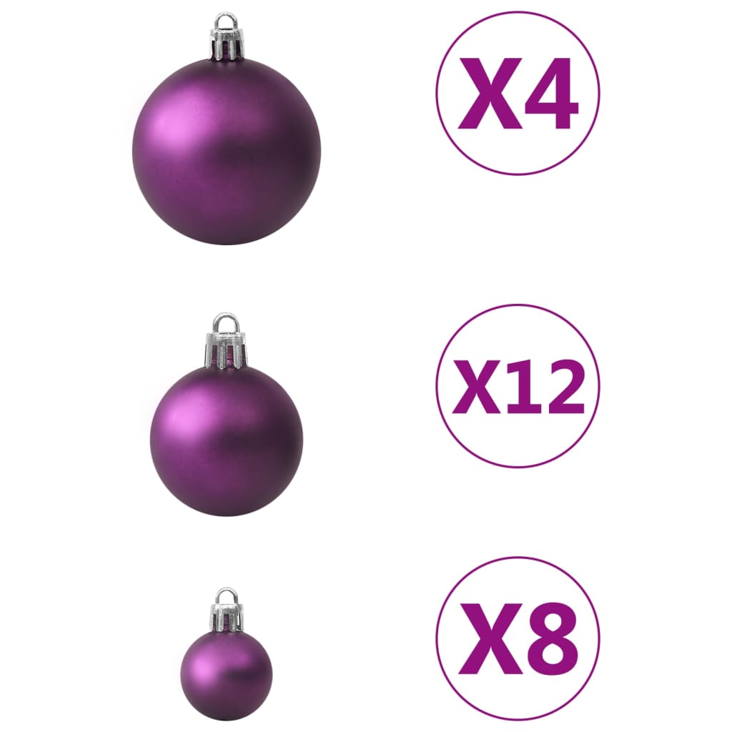 vidaXL Súprava vianočných gúľ 100 ks fialová