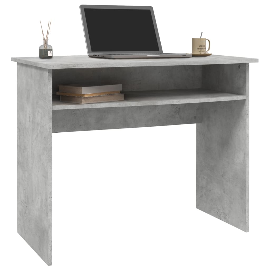 vidaXL Písací stôl, betónovo sivý 90x50x74 cm, drevotrieska