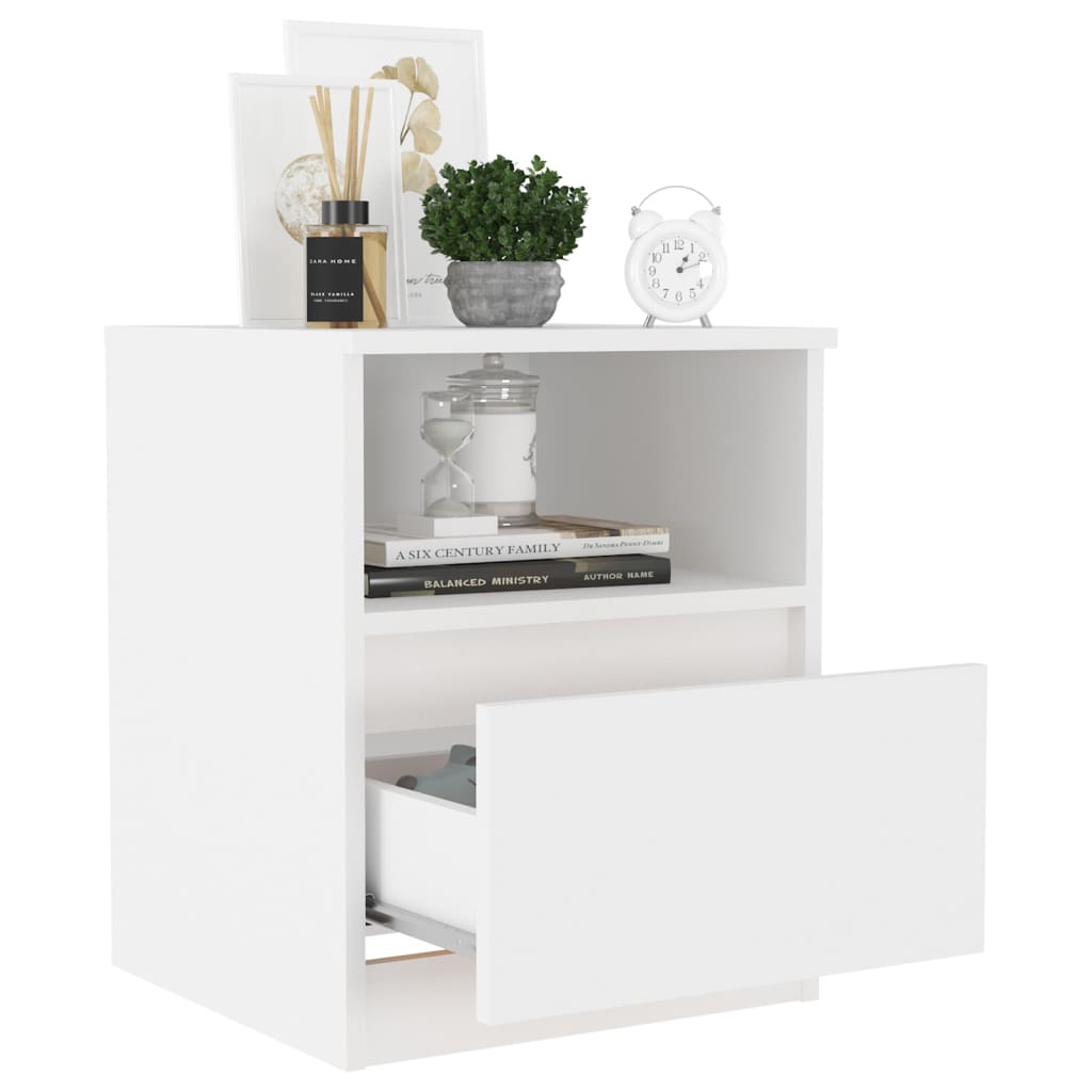 vidaXL Nočný stolík, biely 40x40x50 cm, kompozitné drevo