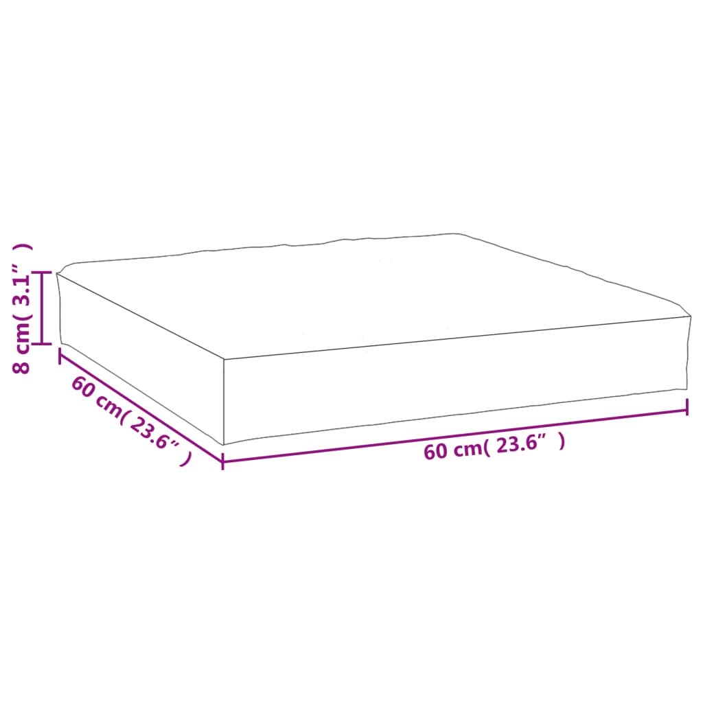 vidaXL Podložka na paletový nábytok 60x60x8 cm, oxfordská látka