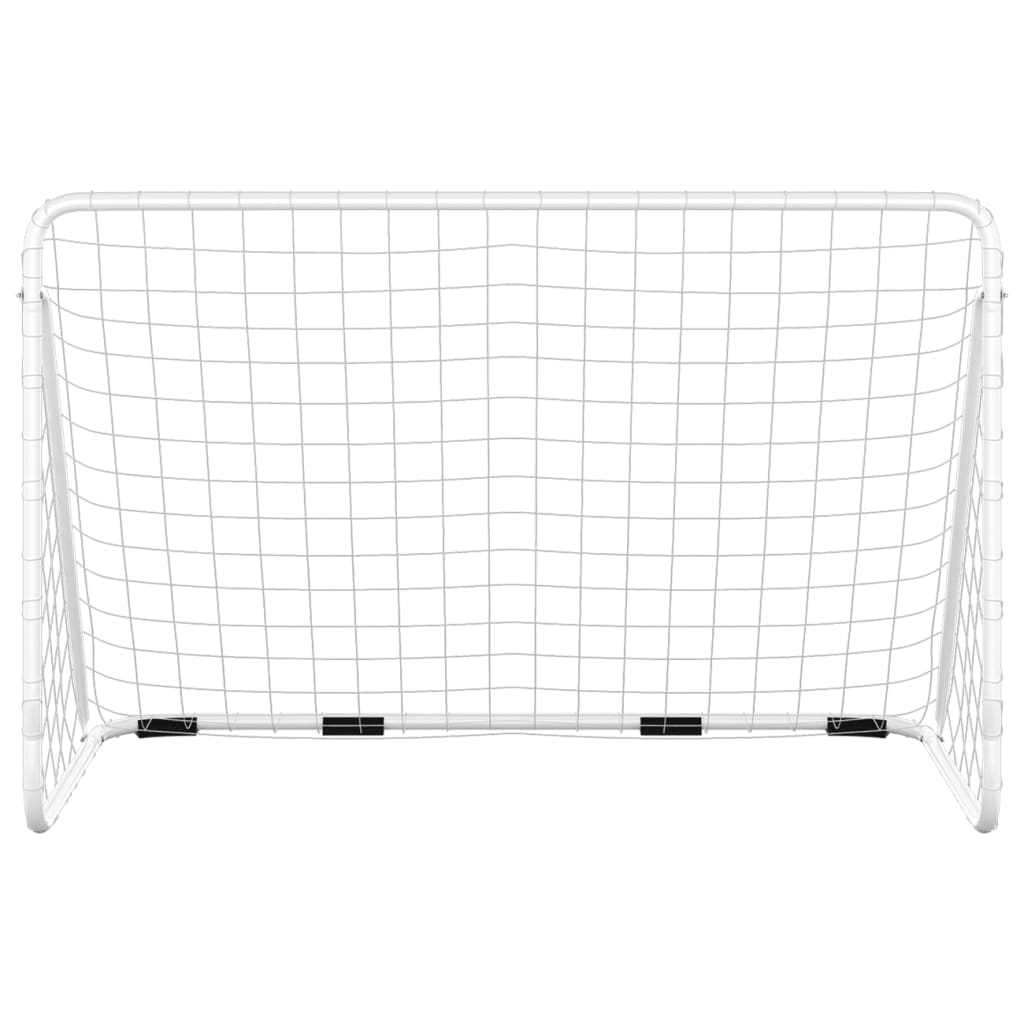 vidaXL Futbalová bránka so sieťou 180x90x120 cm oceľová biela