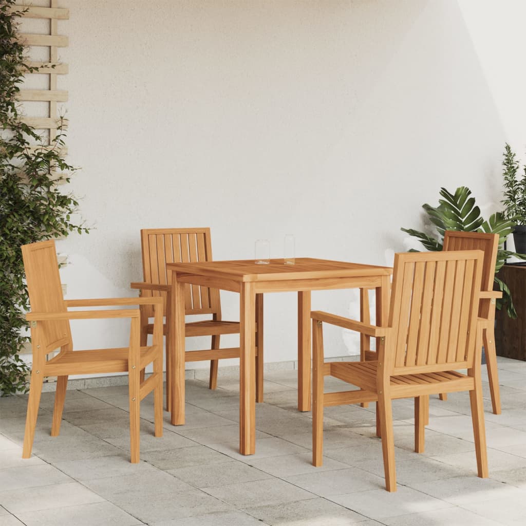 vidaXL Stohovateľné záhradné stoličky 4 ks 56,5x57,5x91 cm masívny tík