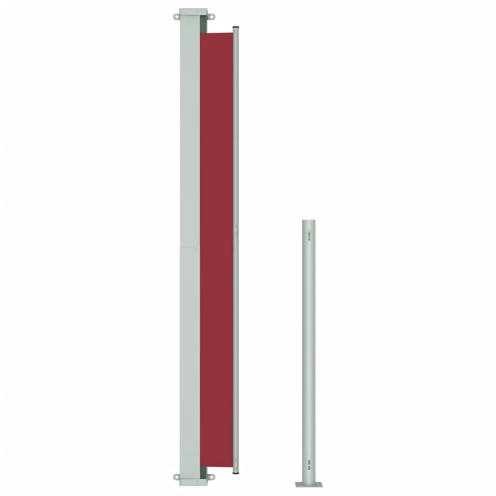 vidaXL Zaťahovacia bočná markíza na terasu 180x500 cm červená