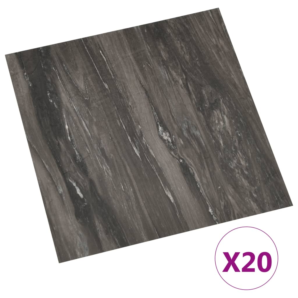 vidaXL Samolepiace podlahové dosky 20 ks PVC 1,86 m² tmavosivé