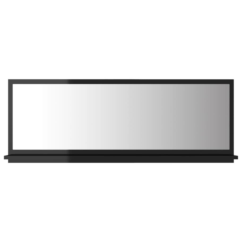 vidaXL Kúpeľňové zrkadlo, lesklé čierne 100x10,5x37cm kompozitné drevo