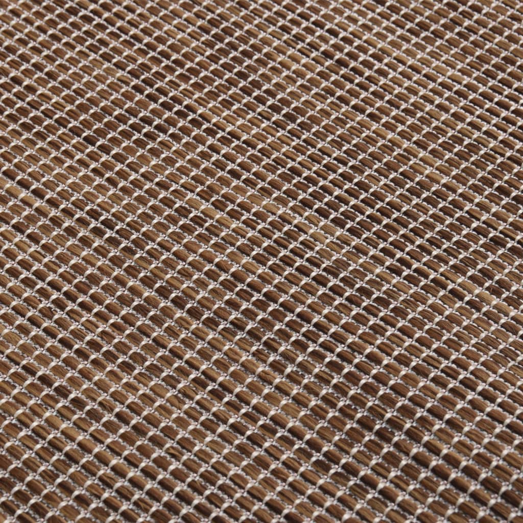 vidaXL Vonkajší koberec s plochým tkaním 80x150 cm hnedý