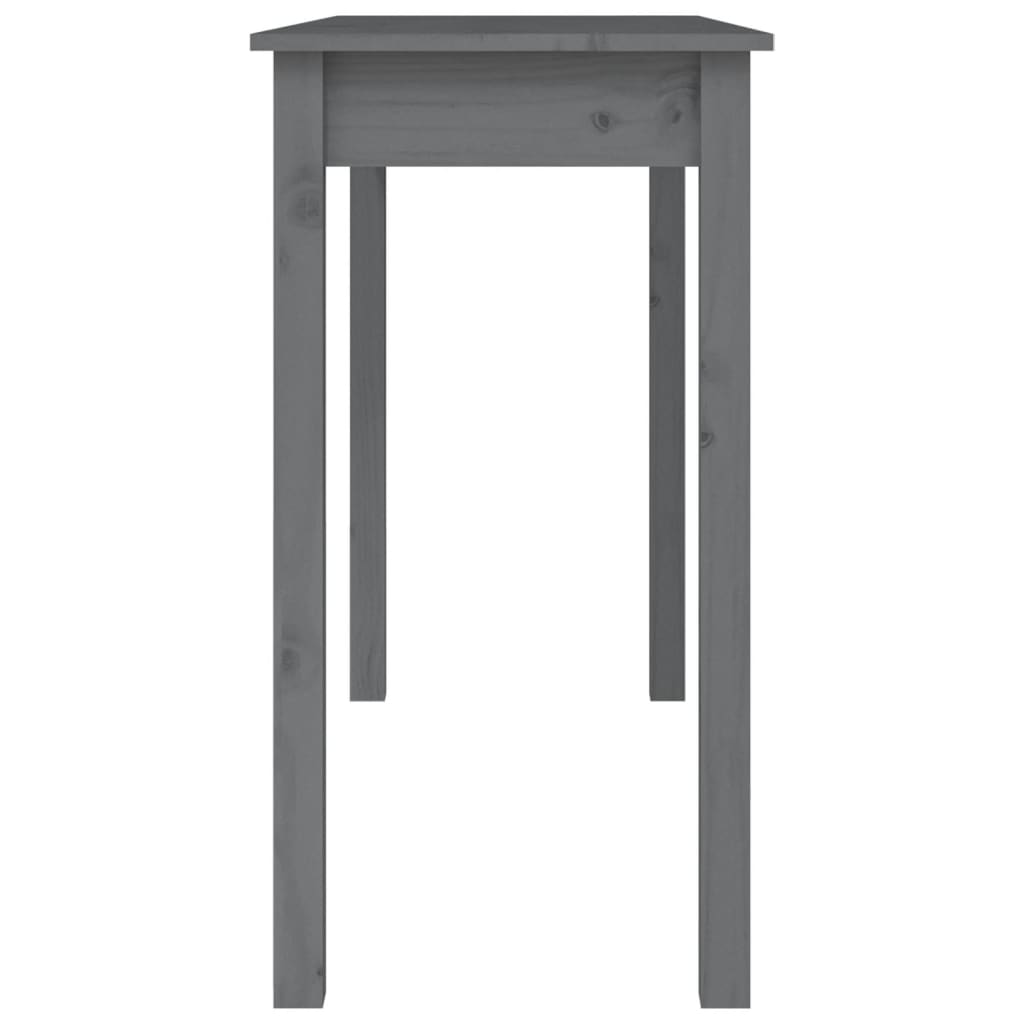 vidaXL Konzolový stolík sivý 110x40x75 cm masívne borovicové drevo
