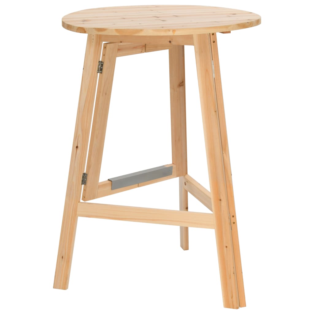 vidaXL Skladací barový stôl 78 cm, jedľové drevo