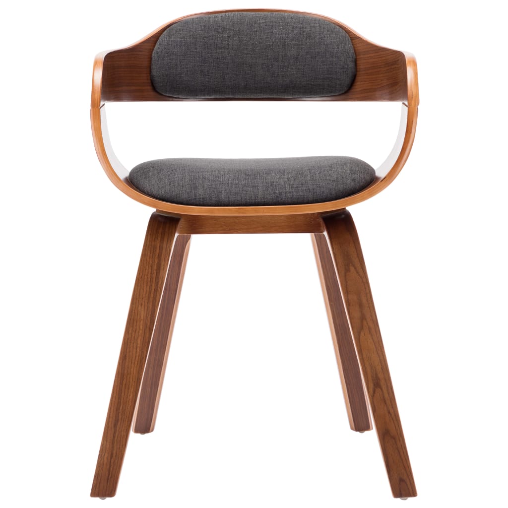 vidaXL Jedálenská stolička, tmavosivá, látka a ohýbané drevo