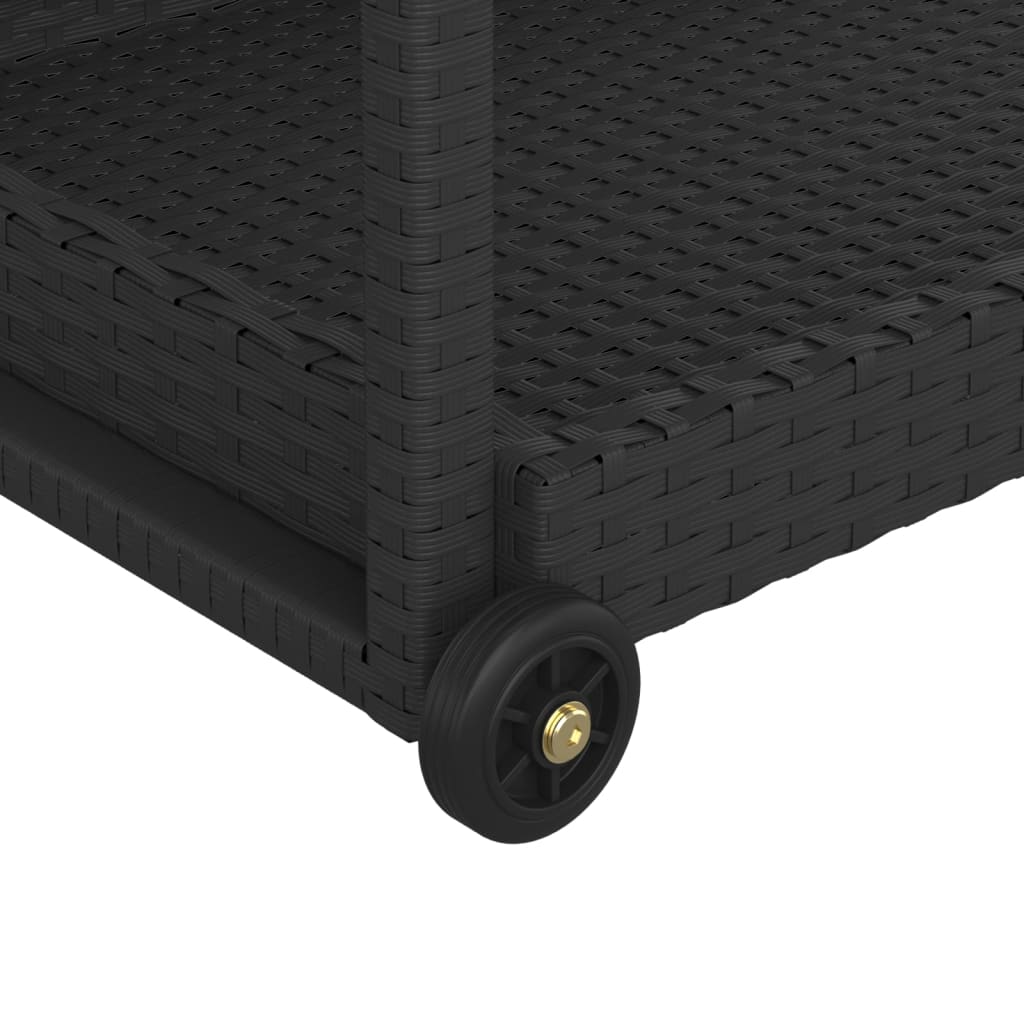 vidaXL Barový vozík čierny 100x45x83 cm polyratan