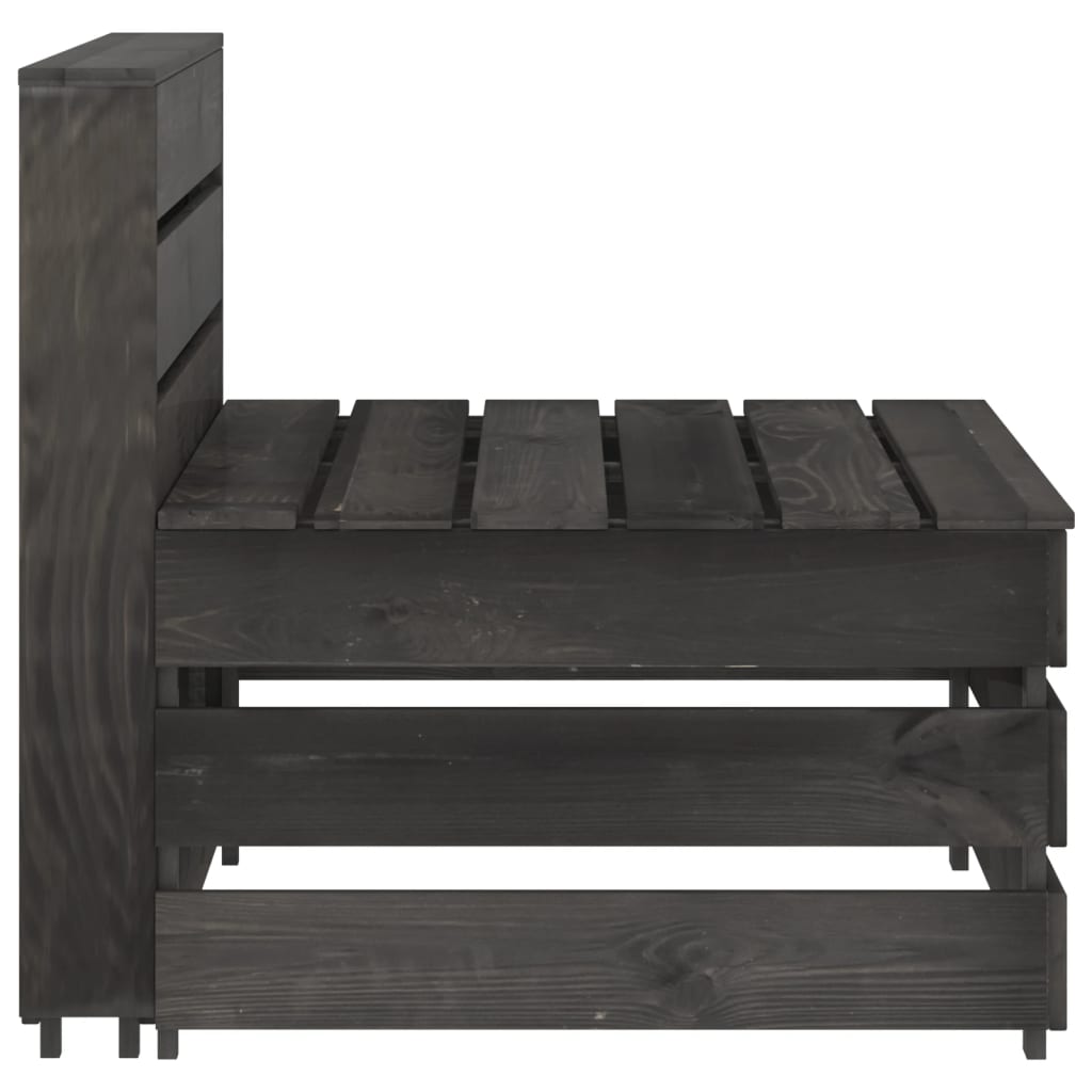 vidaXL 7-dielna záhradná sedacia súprava sivé impregnované drevo