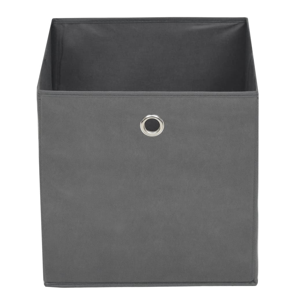 vidaXL Úložné boxy, 10 ks, netkaná textília, 32x32x32 cm, sivé
