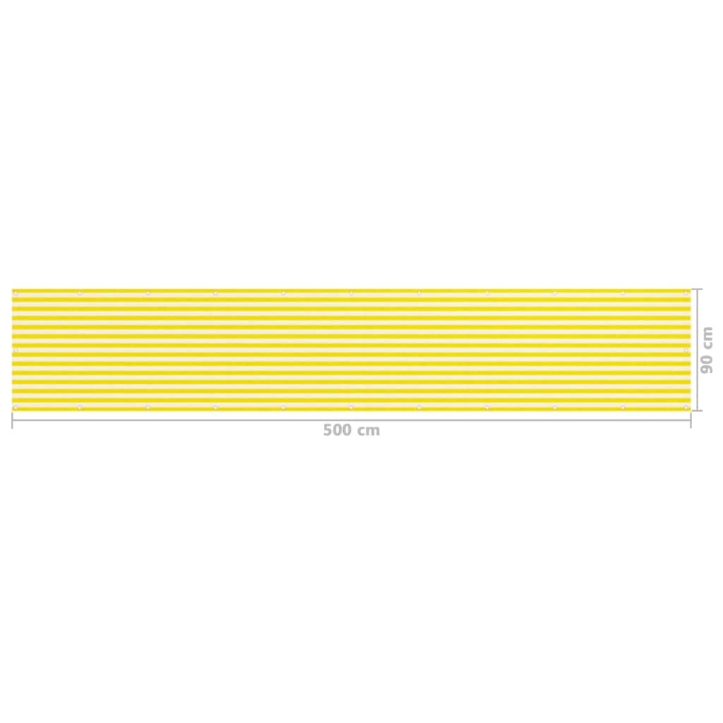 vidaXL Balkónová markíza žlto-biela 90x500 cm HDPE