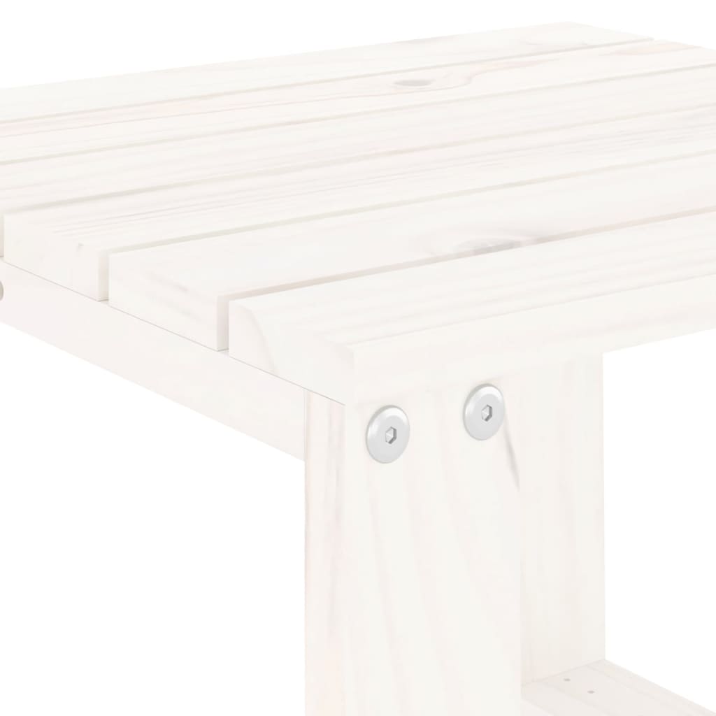 vidaXL Záhradné ležadlá 2 ks so stolíkom biele borovicový masív