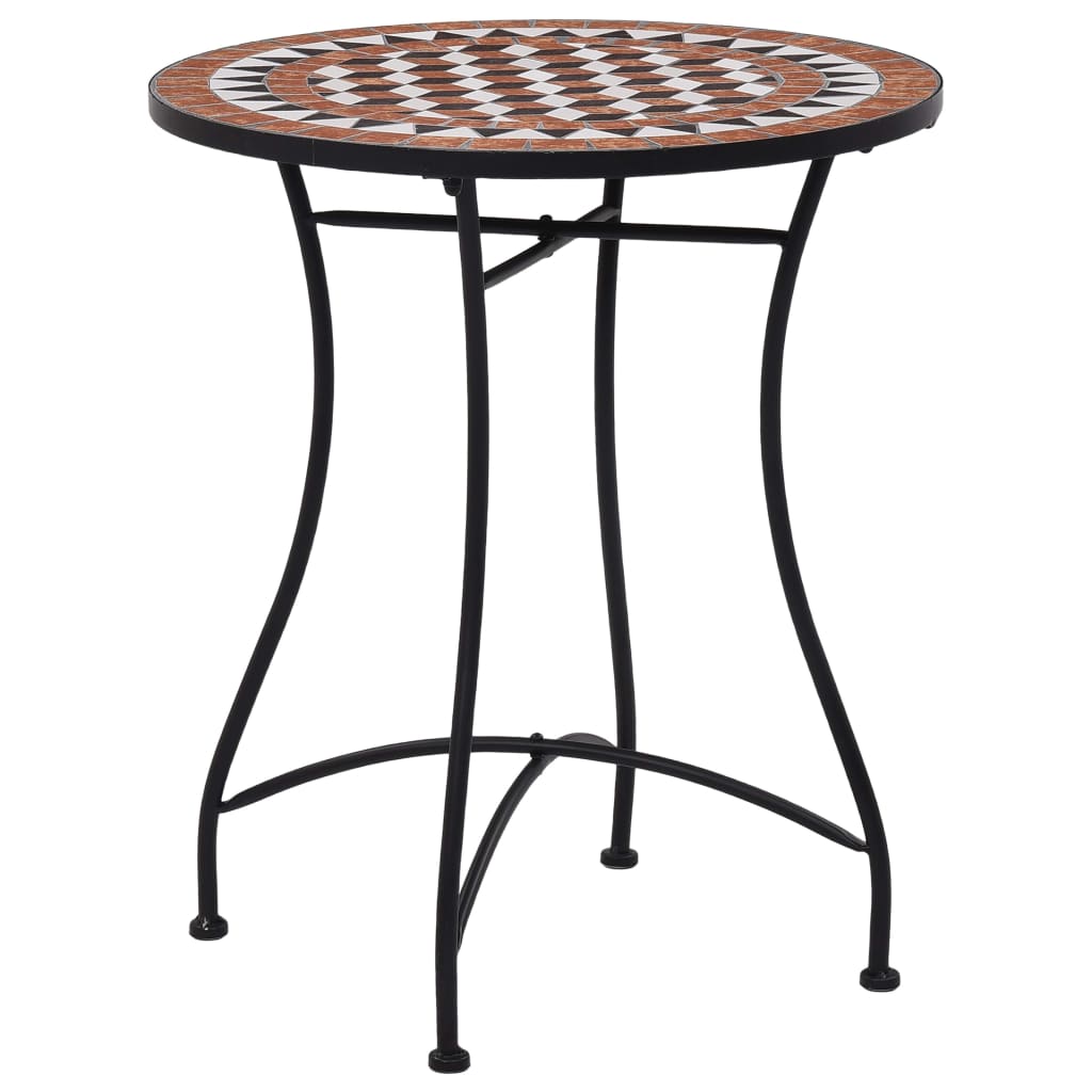 vidaXL Mozaikový bistro stolík, hnedý 60 cm, keramika