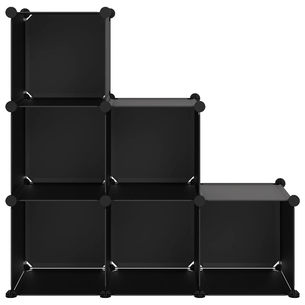 vidaXL Organizér v tvare úložných kociek so 6 kockami čierny PP