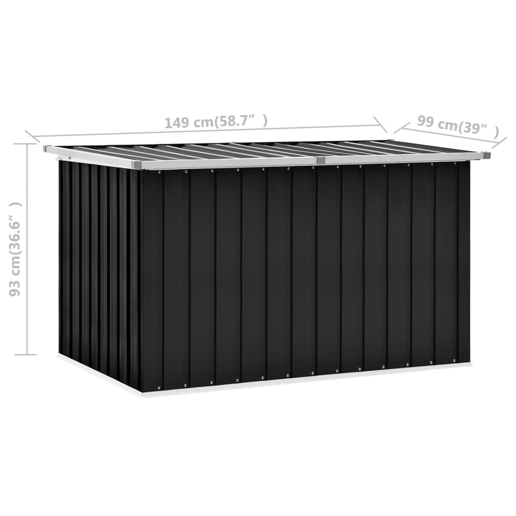 vidaXL Záhradný úložný box antracitový 149x99x93 cm