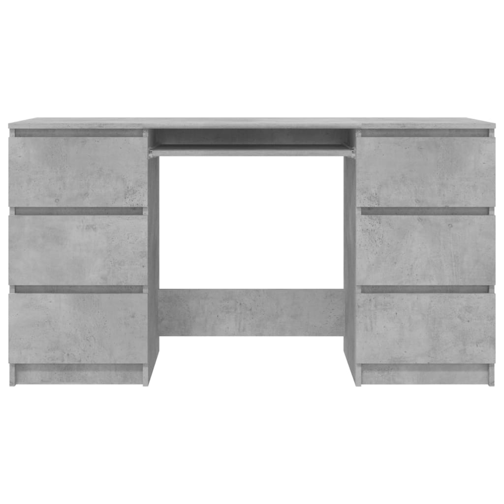 vidaXL Písací stôl, betónovo sivý 140x50x77 cm, drevotrieska