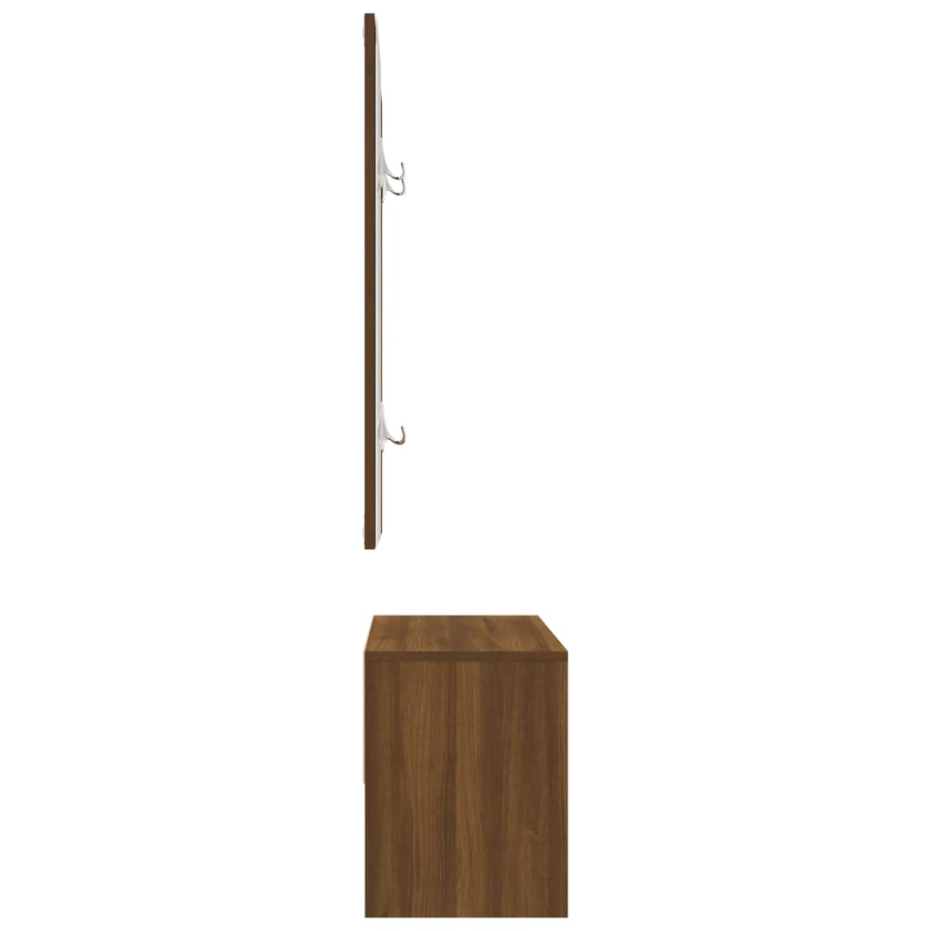vidaXL Súprava nábytku do chodby hnedý dub spracované drevo