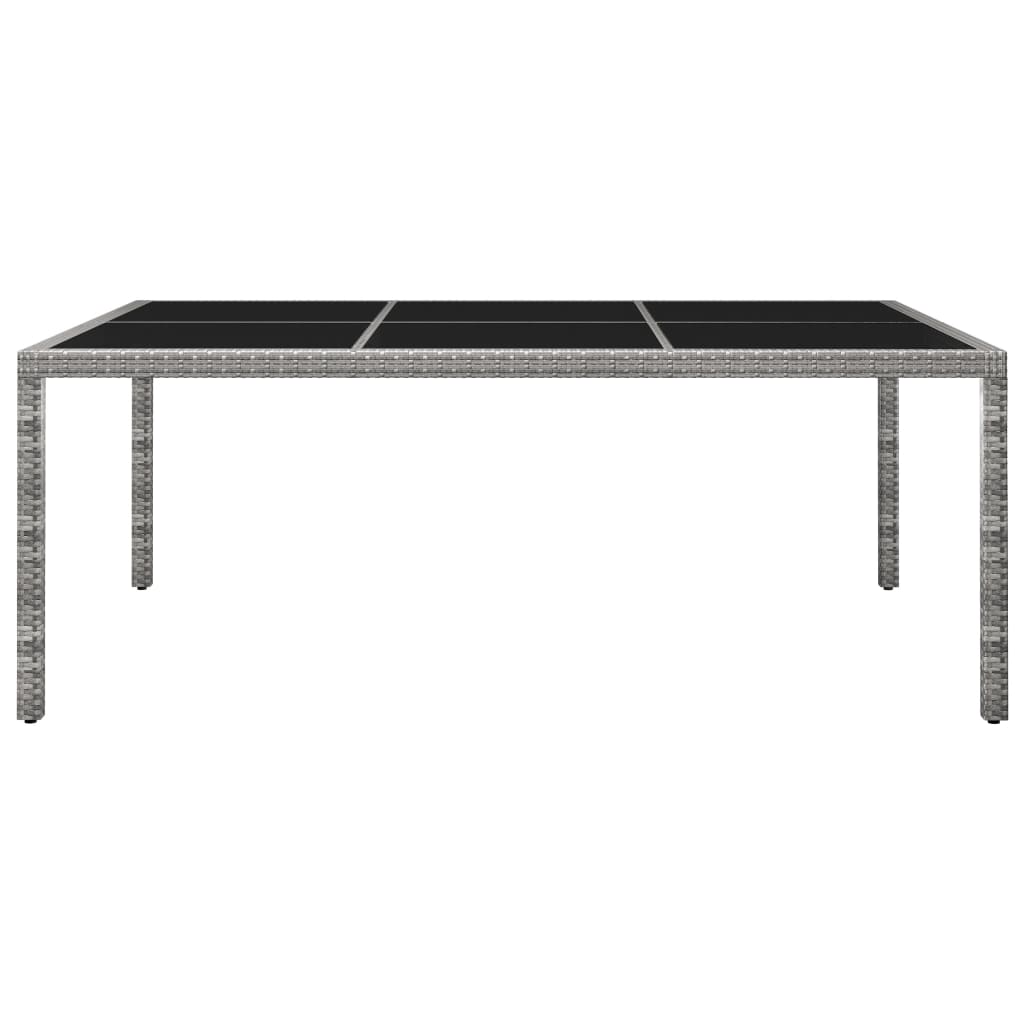 vidaXL Vonkajší jedálenský stôl sivý 200x150x74 cm polyratan