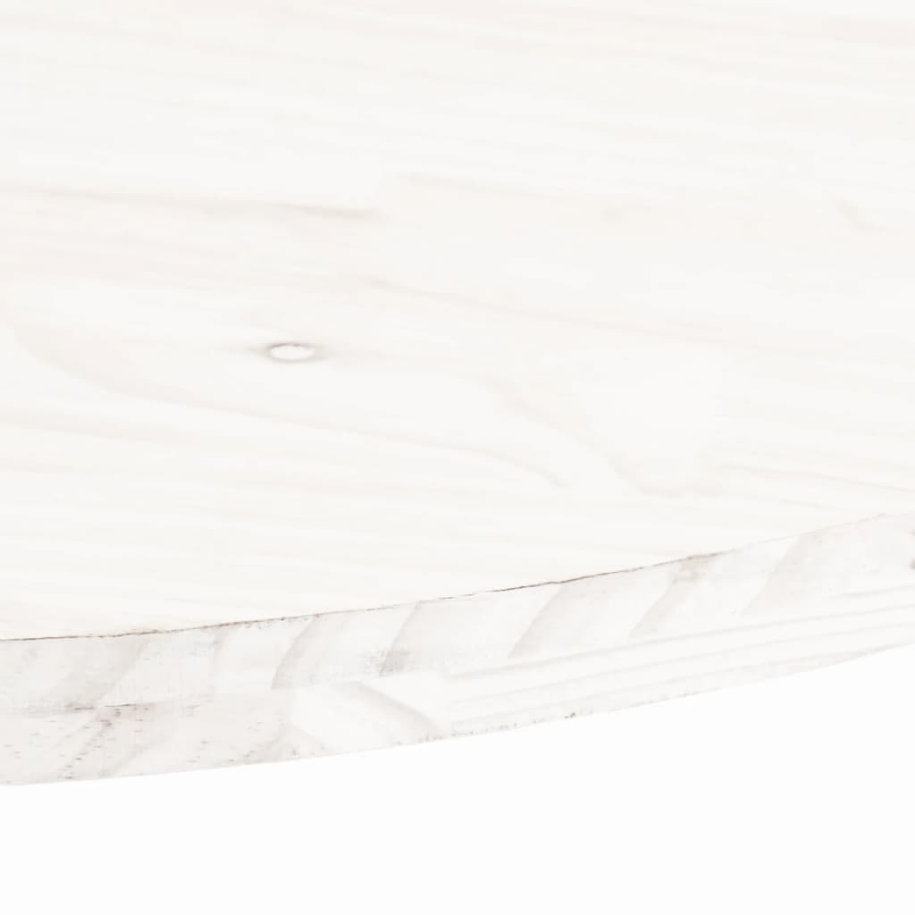 vidaXL Stolová doska, biela 60x30x2,5 cm, borovicový masív, oválna