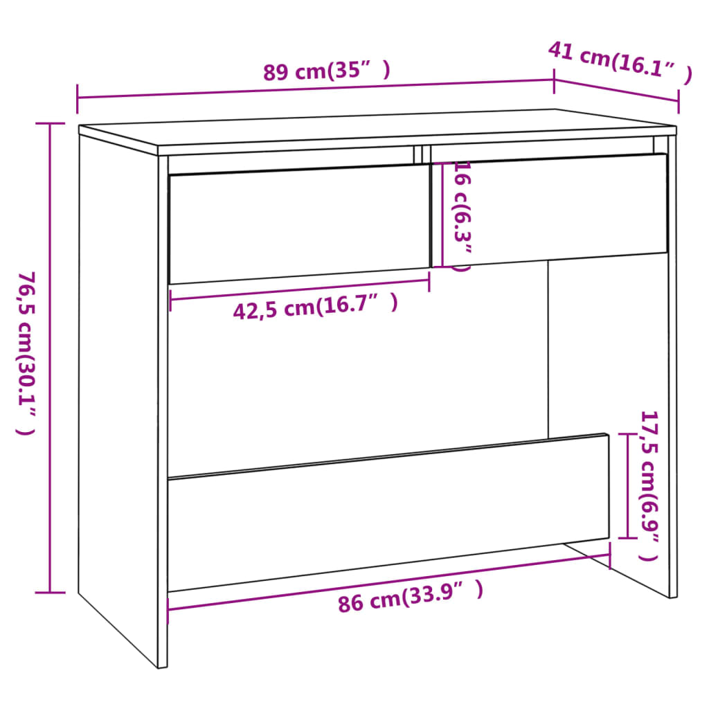 vidaXL Konzolový stolík betónovo-sivý 89x41x76,5 cm oceľový