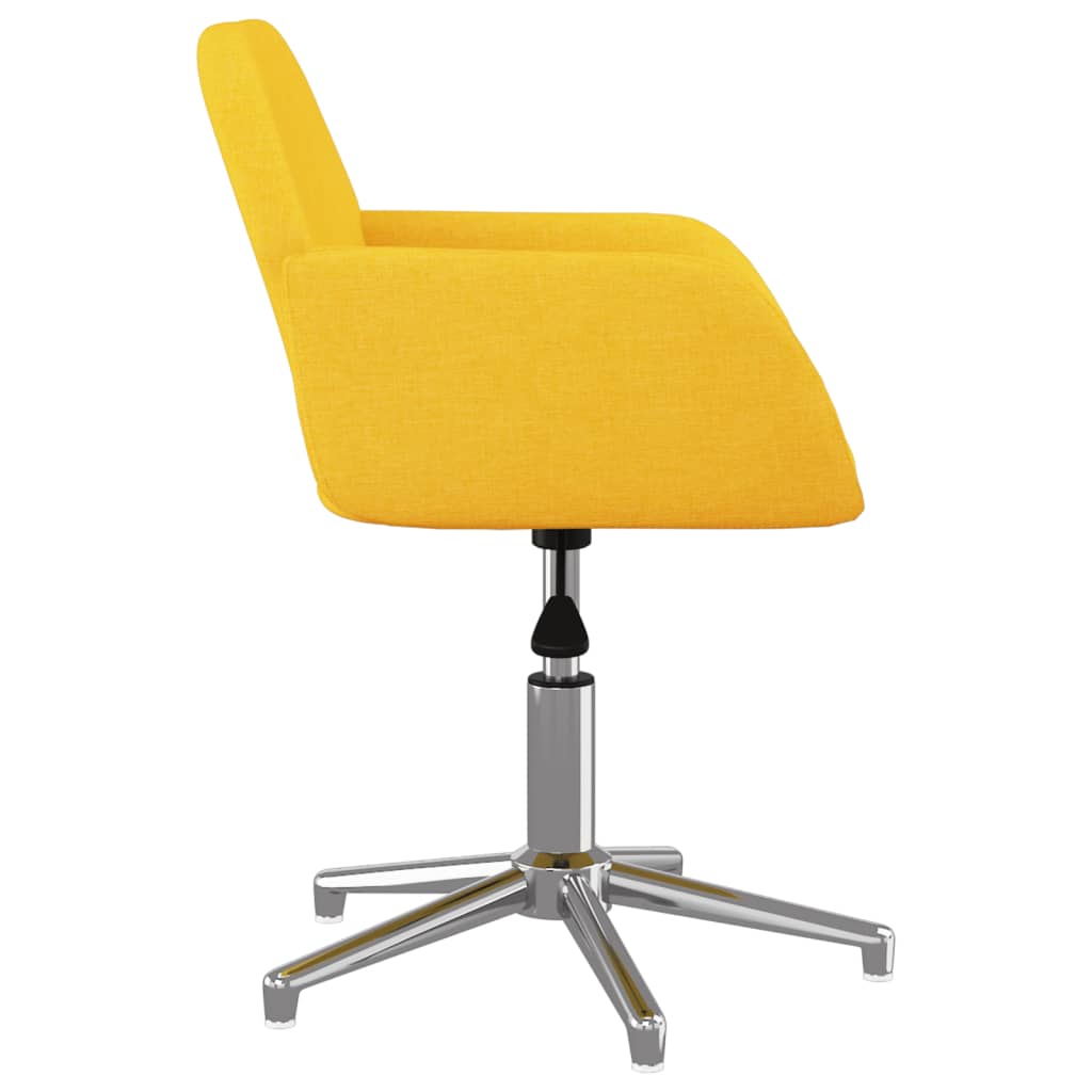 vidaXL Otočná kancelárska stolička svetložltá látková