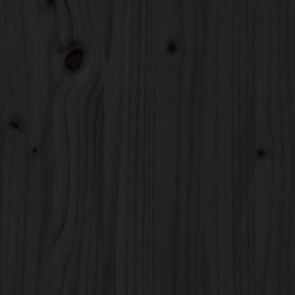 vidaXL Posteľný rám s čelom, čierny, jednolôžko, masívne drevo