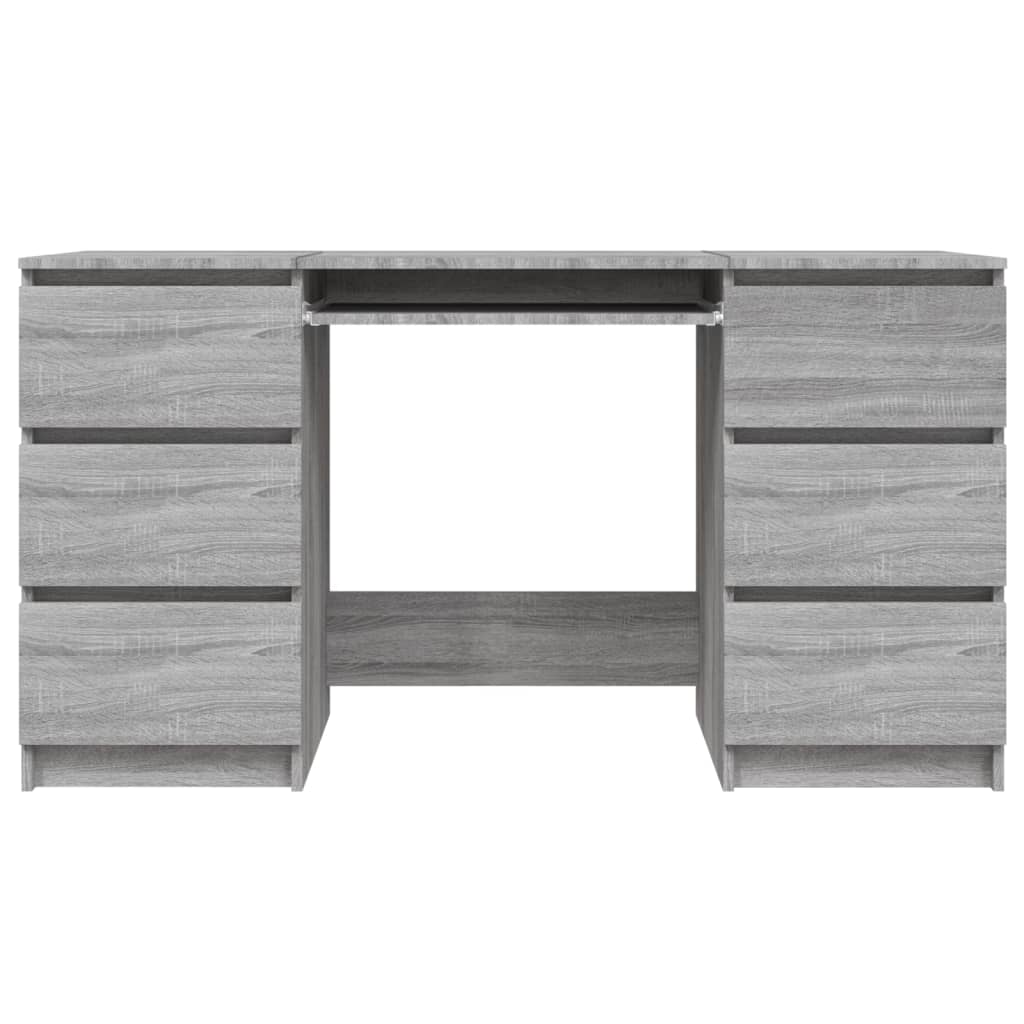 vidaXL Písací stôl sivý dub sonoma 140x50x77 cm spracované drevo